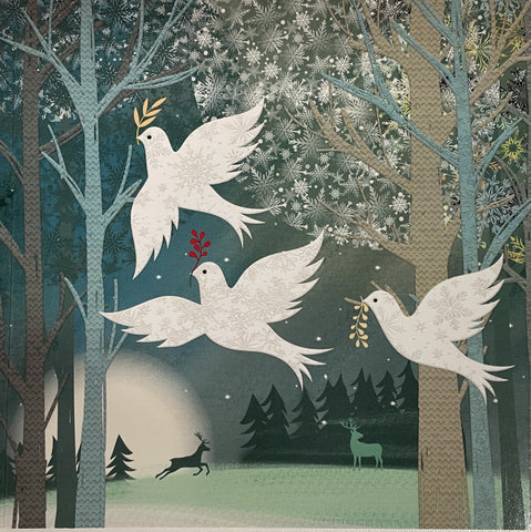 Christmas Cards - Doves in the Trees
